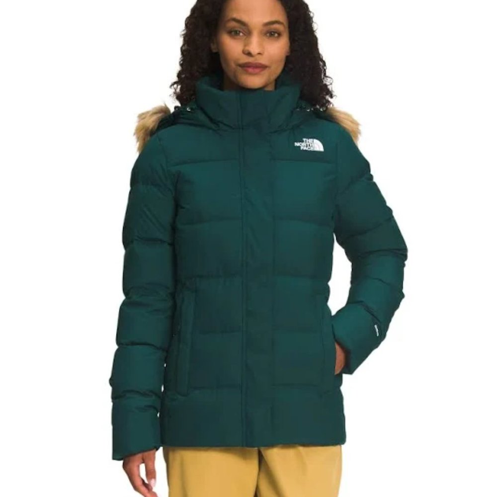 The North Face Gotham 550 Fill Goose Down Hooded Puffer Jacket Ponderosa Green